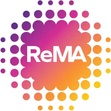 Logo colorato di forma circolare con la scritta «ReMA».