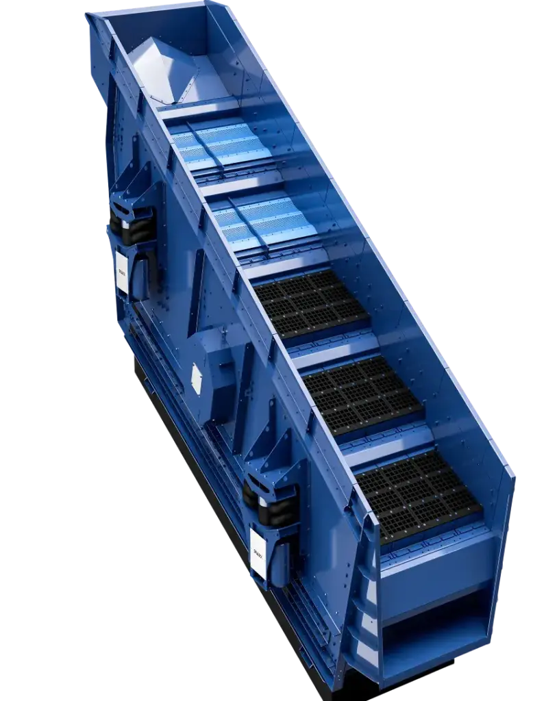 Modulo di vagliatura industriale blu per il riciclaggio, probabilmente MODUL4 DARK RZ.