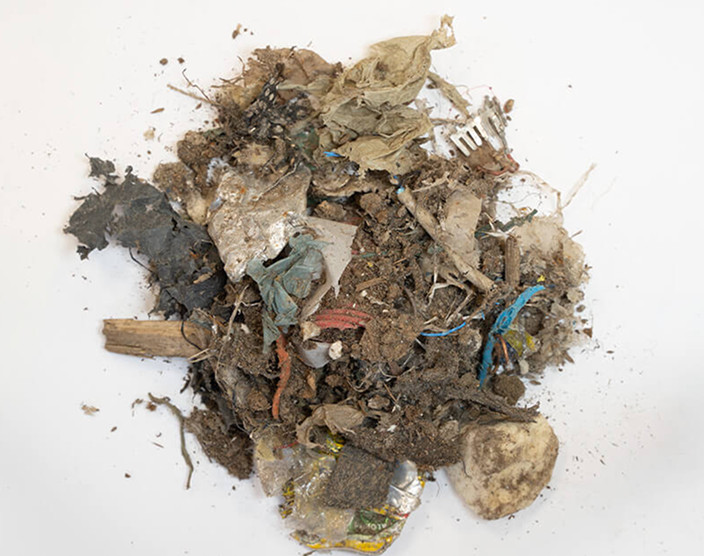 Mucchio di frazione leggera da triturazione composto da materiali diversi