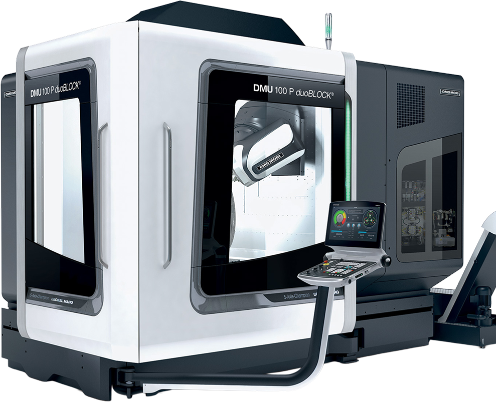 Centro di lavorazione CNC DMU 100 P duoBLOCK con pannello di comando.