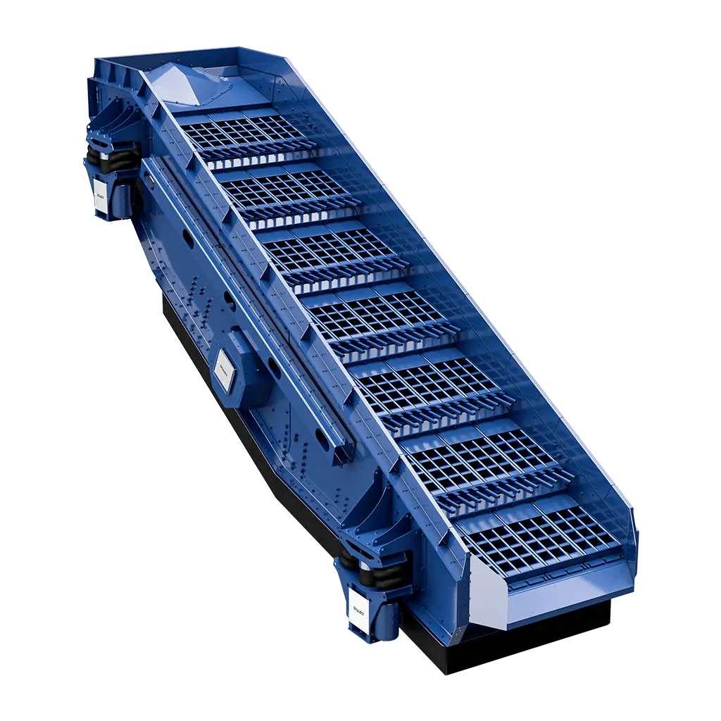 Setaccio blu per la selezione dei materiali riciclabili.