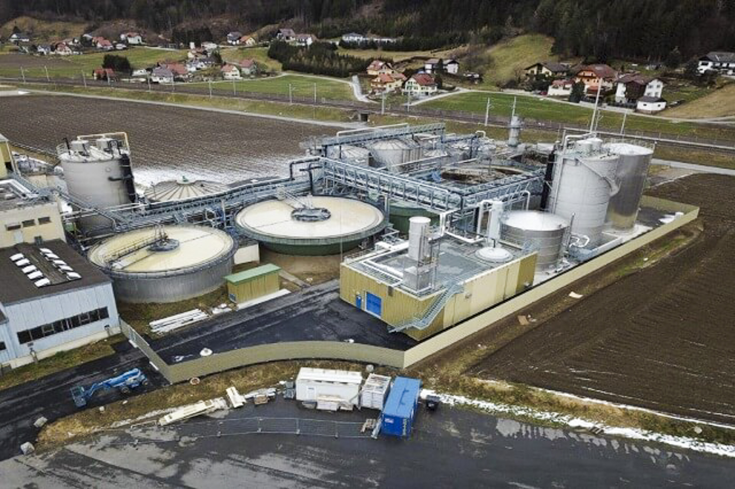 Impianto di trattamento delle acque in regime aerobico in un'area industriale