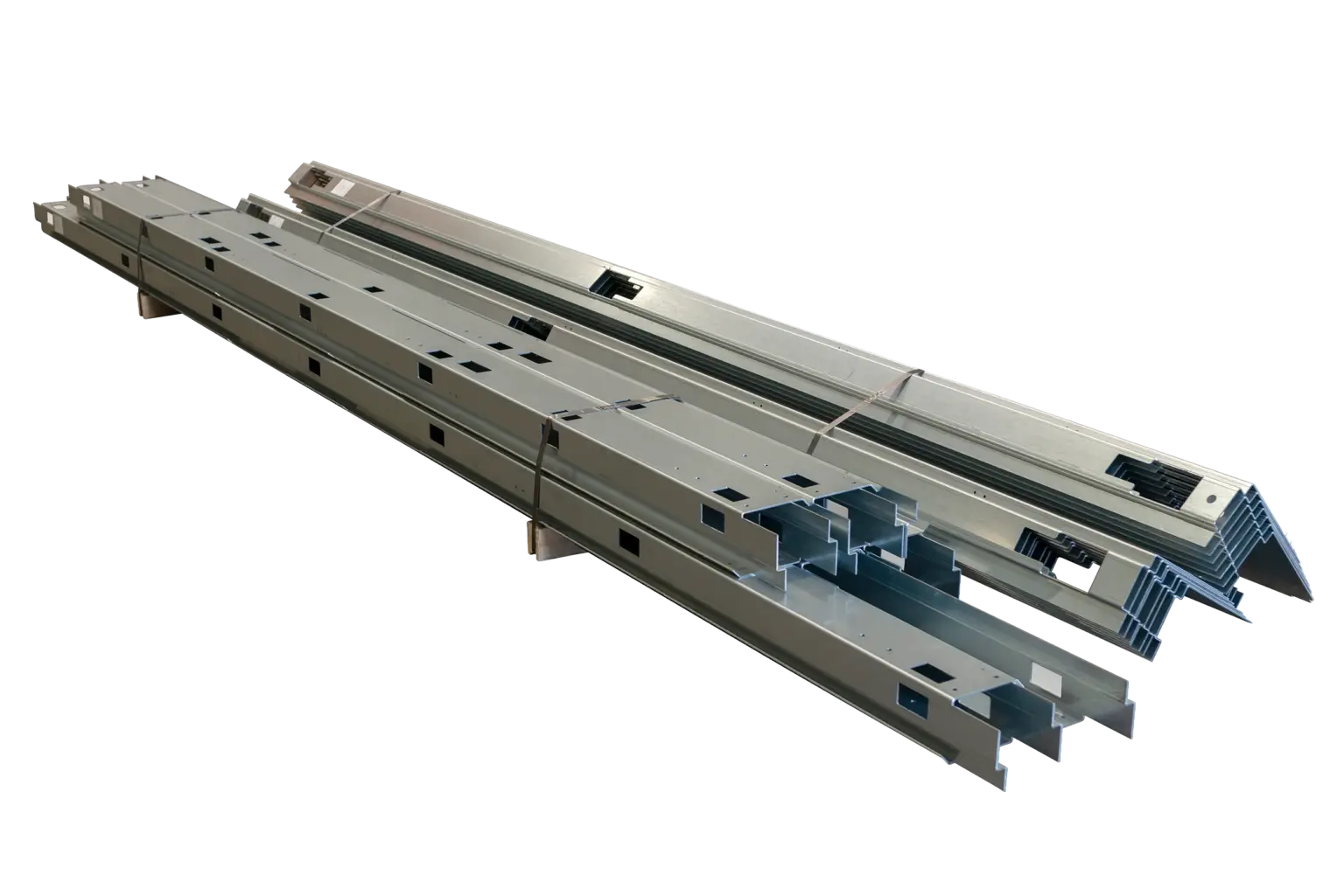 Componenti e pezzi tagliati al laser che sono stati piegati e deformati