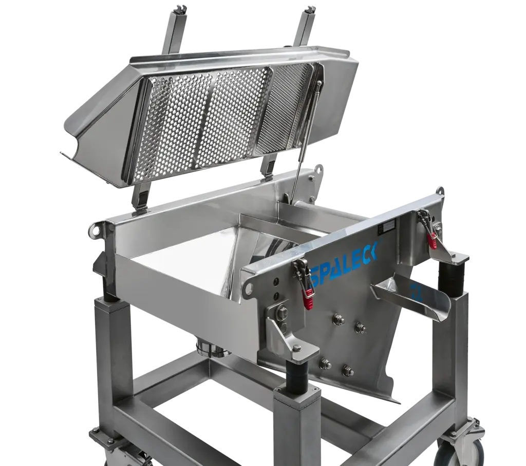 Vagliatrice per la vagliatura di controllo nella produzione di materiali granulari – qui nella versione ComfortLINE, progettata per garantire pulizia e maneggevolezza ottimali